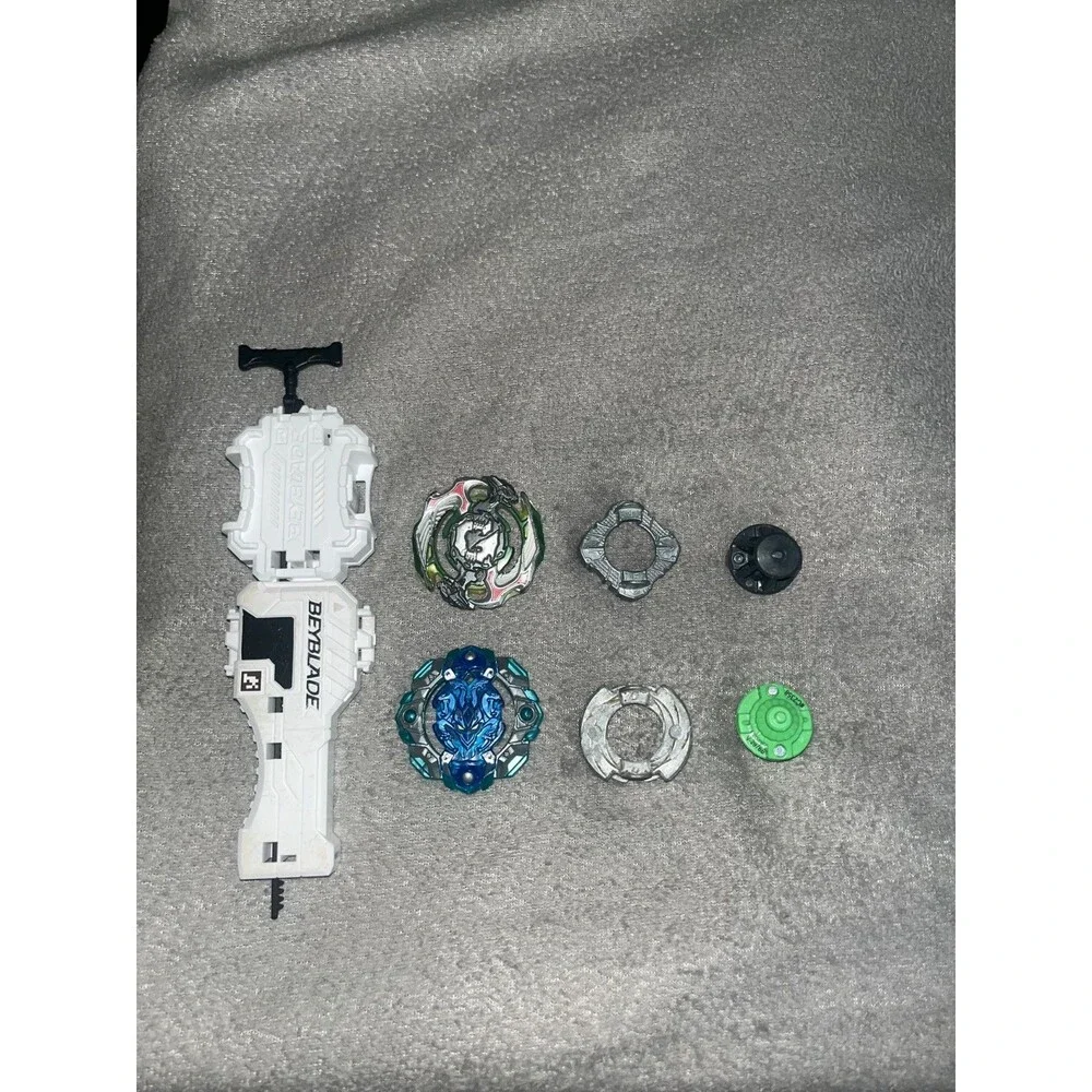 Beyblade Burst Lot Tomy Hasbro 2 Beys Egis Outer Quest Gargoyle G4 with Launcher